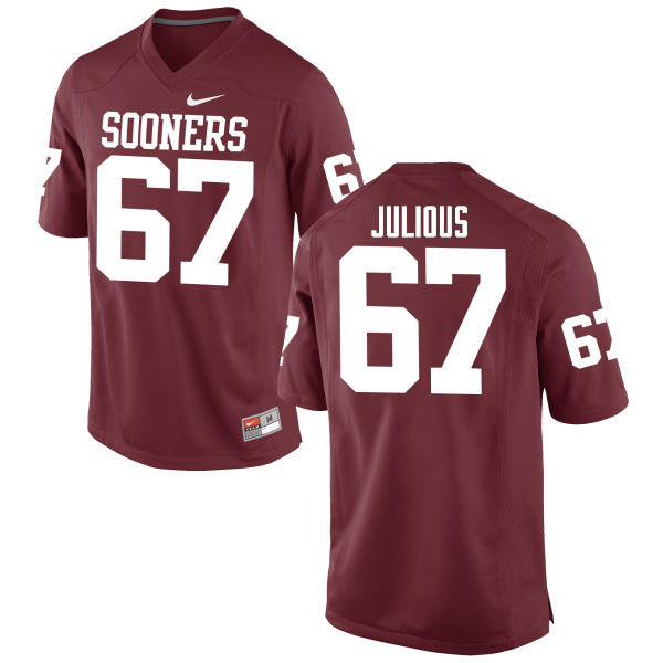 Men Oklahoma Sooners #67 Ashton Julious College Football Jerseys Game-Crimson